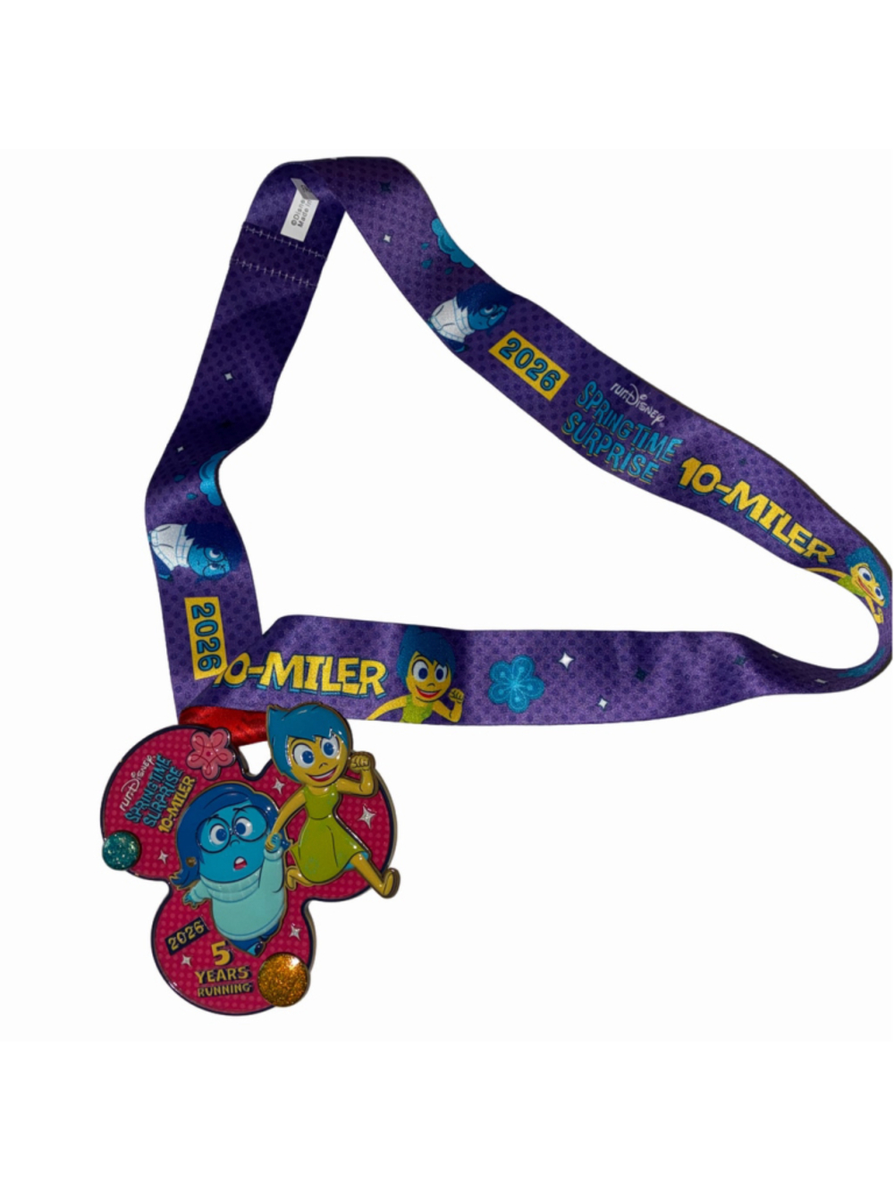 runDisney Inside Out 5 Years Running 10-Miler Medal One Size Purple Blue